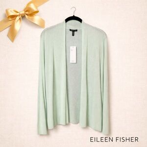 EILEEN FISHER Tencel Knit Porous Straight Cardigan – Aurora Mint L